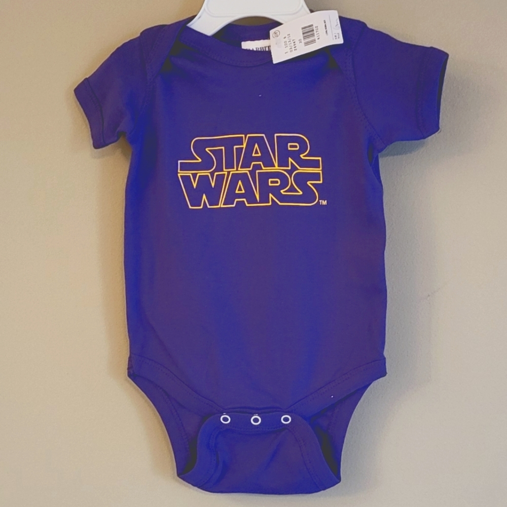 NWT Star Wars purple short sleeved onesie/bodysuit